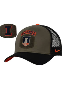 Nike Illinois Fighting Illini Mesh Back Rise Adjustable Hat - Green