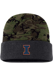 Nike Illinois Fighting Illini Green Camo Terra Beanie Mens Knit Hat