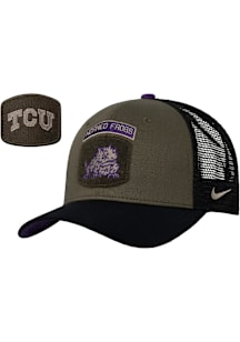 Nike TCU Horned Frogs Mesh Back Rise Adjustable Hat - Green