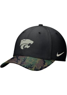 K-State Wildcats Nike Stretch Fit Rise Flex Hat - Black