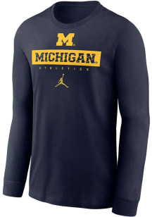 Youth Michigan Wolverines Navy Blue Nike Team Issue 24 Long Sleeve T-Shirt