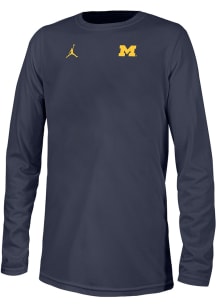 Youth Michigan Wolverines Navy Blue Nike Small Logo Long Sleeve T-Shirt