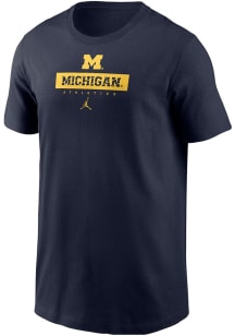 Boys Michigan Wolverines Navy Blue Nike Team Issue 24 Design Short Sleeve T-Shirt