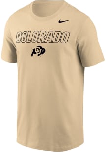 Nike Colorado Buffaloes Gold Legend Outlined Wordmark Short Sleeve T Shirt
