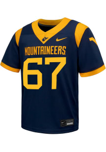 Nike West Virginia Mountaineers Youth Navy Blue Replica Football Jersey