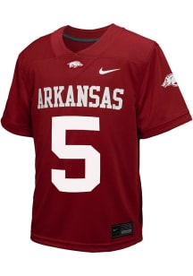 Nike Arkansas Razorbacks Boys Cardinal Replica No 5 Football Jersey