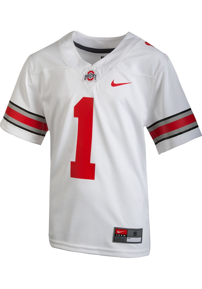 Nike Ohio State Buckeyes Boys White Alt 1 No Football Jersey