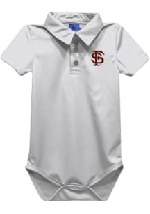 Vive La Fete Florida State Seminoles Baby White Team Short Sleeve One Piece Polo