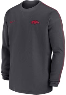 Nike Arkansas Razorbacks Grey Sideline Coach Gameday Long Sleeve T Shirt