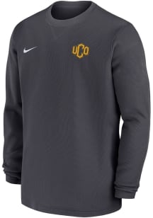 Nike Central Oklahoma Bronchos Grey Sideline Coach Gameday Long Sleeve T Shirt