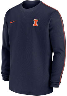 Nike Illinois Fighting Illini Navy Blue Sideline Coach Gameday Long Sleeve T Shirt