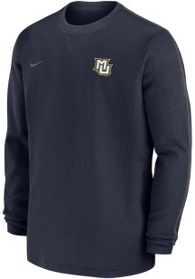 Nike Marquette Golden Eagles Navy Blue Sideline Coach Gameday Long Sleeve T Shirt