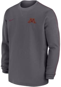 Nike Minnesota Golden Gophers Grey Sideline Coach Gameday Long Sleeve T Shirt