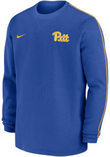 Nike Pitt Panthers Blue Sideline Coach Gameday Long Sleeve T Shirt