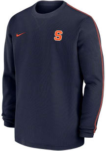 Nike Syracuse Orange Navy Blue Sideline Coach Gameday Long Sleeve T Shirt