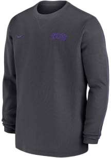 Nike TCU Horned Frogs Grey Sideline Coach Gameday Long Sleeve T Shirt