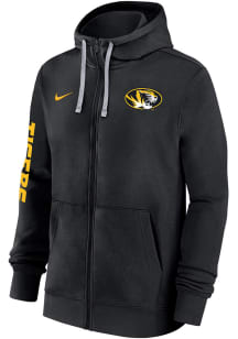 Nike Missouri Tigers Mens Black Sideline Club Fleece Gameday Long Sleeve Full Zip Jacket