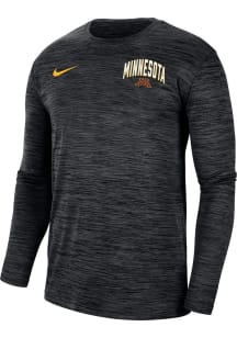 Mens Minnesota Golden Gophers Black Nike Velocity Long Sleeve T-Shirt