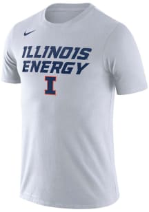 Nike Illinois Fighting Illini White Basketball Bench Short Sleeve T Shirt