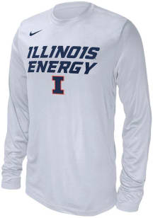 Nike Illinois Fighting Illini White Basketball Bench Long Sleeve T-Shirt