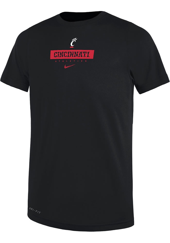 Nike Cincinnati Bearcats Boys Black Team Issue 24 Short Sleeve T-Shirt