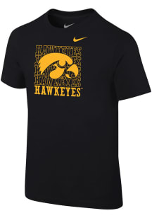 Boys Iowa Hawkeyes Black Nike Repeat Short Sleeve T-Shirt
