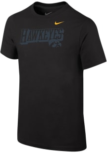 Nike Iowa Hawkeyes Youth Black Tonal Logo Short Sleeve T-Shirt