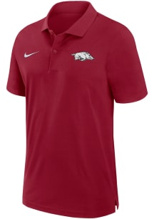 Nike Arkansas Razorbacks Mens Crimson Sideline DriFIT Gameday Woven Short Sleeve Polo