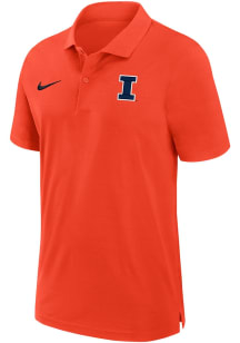 Mens Illinois Fighting Illini Orange Nike Sideline DriFIT Gameday Woven Short Sleeve Polo Shirt