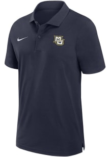 Nike Marquette Golden Eagles Mens Navy Blue Sideline DriFIT Gameday Woven Short Sleeve Polo