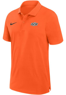 Nike Oklahoma State Cowboys Mens Orange Sideline DriFIT Gameday Woven Short Sleeve Polo