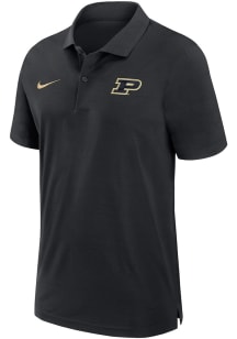 Mens Purdue Boilermakers Black Nike Sideline DriFIT Gameday Woven Short Sleeve Polo Shirt