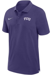 Nike TCU Horned Frogs Mens Purple Sideline DriFIT Gameday Woven Short Sleeve Polo