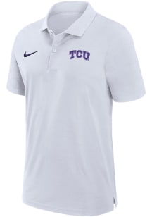 Nike TCU Horned Frogs Mens White Sideline DriFIT Gameday Woven Short Sleeve Polo