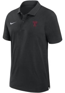 Nike Temple Owls Mens Black Sideline DriFIT Gameday Woven Short Sleeve Polo