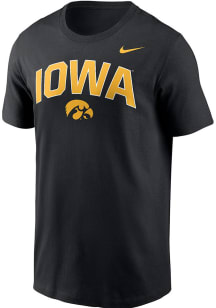 Iowa Hawkeyes Black Nike Arch Mascot Short Sleeve T Shirt