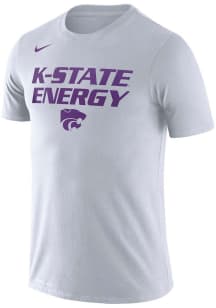 Nike K-State Wildcats White Basketball Bench Short Sleeve T Shirt