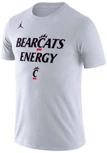 Nike Cincinnati Bearcats White Basketball Bench Short Sleeve T Shirt