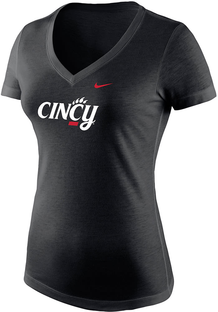 Nike Cincinnati Bearcats Womens Black Triblend Short Sleeve T-Shirt