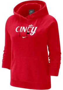 Nike Cincinnati Bearcats Womens Red Varsity Fleece Hooded Sweatshirt