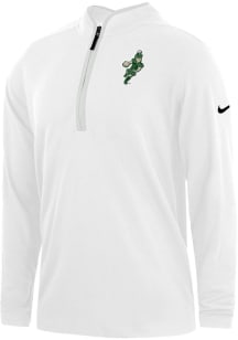 Nike Michigan State Spartans Mens White Sparty Playing Basketball Long Sleeve 1/4 Zip Pullover