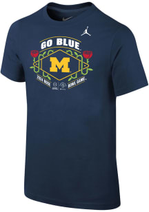 Nike Michigan Wolverines Youth Navy Blue 2023 CFP Mantra Short Sleeve T-Shirt