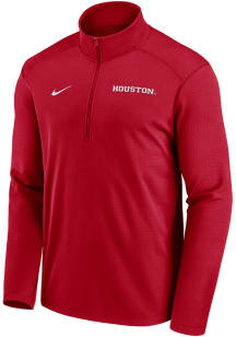 Nike Houston Cougars Mens Red Wordmark Pacer Long Sleeve Qtr Zip Pullover