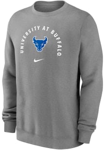 Nike Buffalo Bulls Mens Grey Arch Mascot Club Long Sleeve Crew Sweatshirt