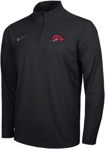 Nike Arkansas Razorbacks Mens Black Vault Slobbery Hog Intensity Long Sleeve Qtr Zip Pullover