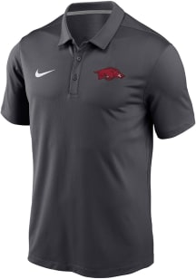 Nike Arkansas Razorbacks Mens Grey Primary Logo Victory Short Sleeve Polo