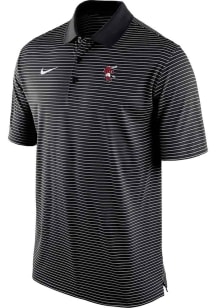 Nike Arkansas Razorbacks Mens Black Vault Hog Batting Logo Stadium Stripe Short Sleeve Polo