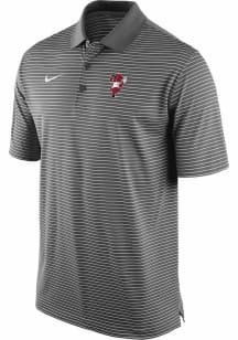 Nike Arkansas Razorbacks Mens Grey Vault Hog Batting Logo Stadium Stripe Short Sleeve Polo