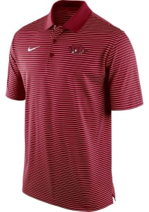 Nike Arkansas Razorbacks Mens Crimson Vault Slobbery Hog Stadium Stripe Short Sleeve Polo