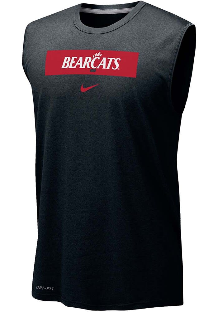 Nike Mens BLACK Cincinnati Bearcats Short Sleeve Legend Tank Top